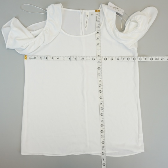 NY Collection Ruffle Cold Shoulder Blouse Top - Picture 7 of 8